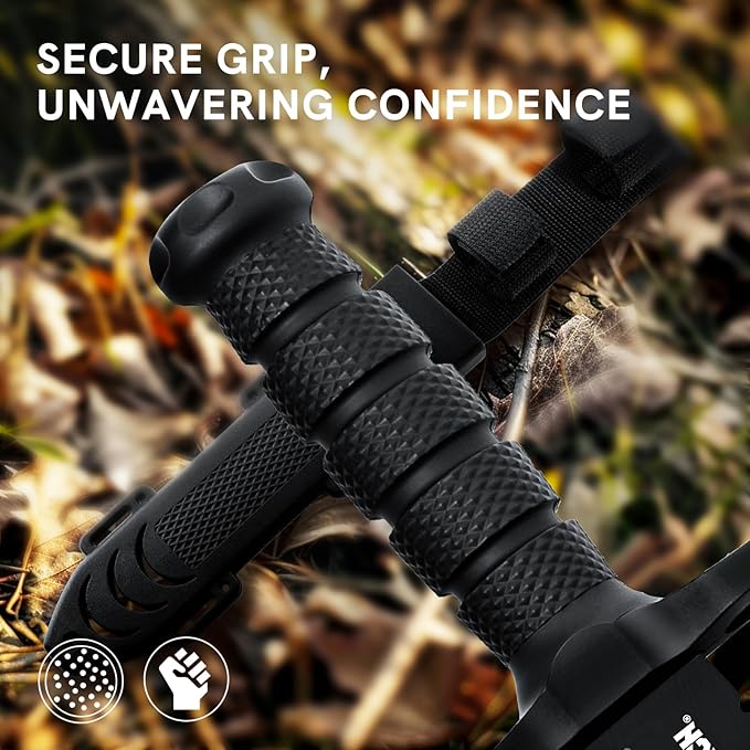 Dispatch Fixed Blade Hunting Knife with Sheath, 12-inch Survival Knives for Men Tactical Bowie Knife with Non-Slip Handle for Bushcraft, Outdoor Camping