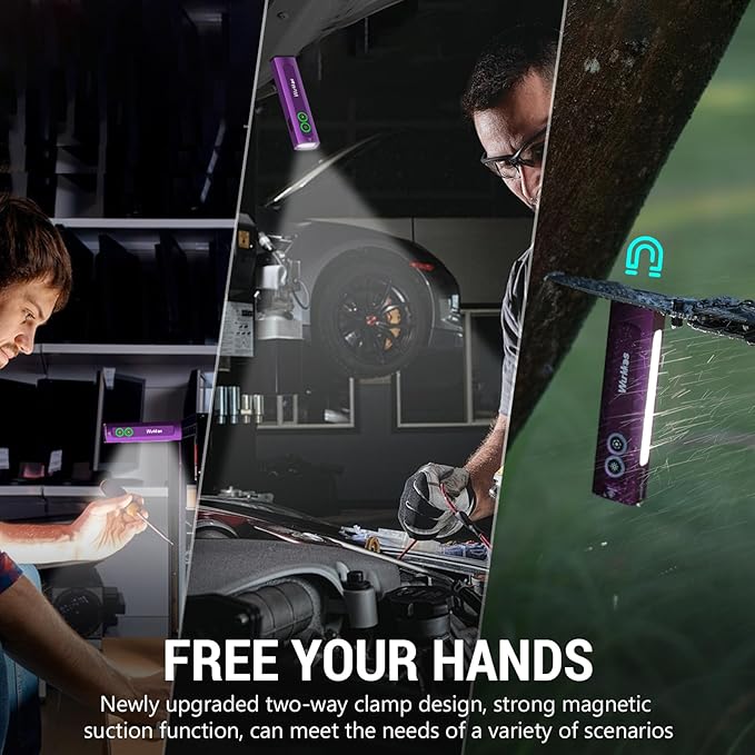 Wurkkos HD01 UV Flashlight, Rechargeable EDC Flashlight, Led Flashlight with 365nm UV Light, 1200 Lumens Flat Flashlight with RGB, Pocket Light for Emergency, Pet Urine Detection(Purple)