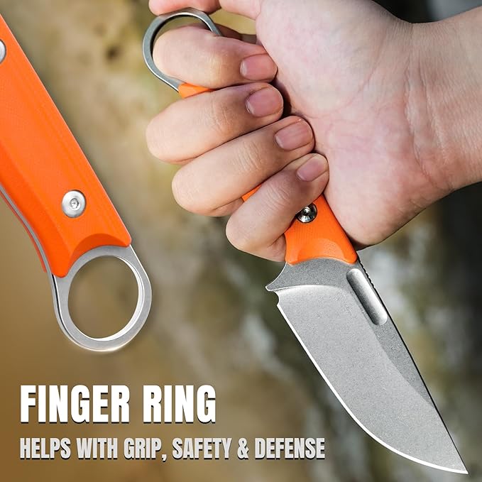 Kizer Cabox Fixed Blade Knife 3.36" D2 Steel Fixed Blade Hunting Knife G10 Handle with Sheath Survival Camping Knife 1048M2