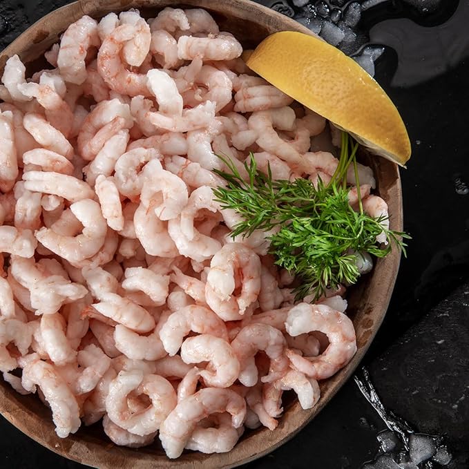 MW Polar Tiny Shrimp Without Vein 6.35 oz (Pack of 12), Wild Caught, Ready to Eat, Denmark Cold Water, Clean & Peeled