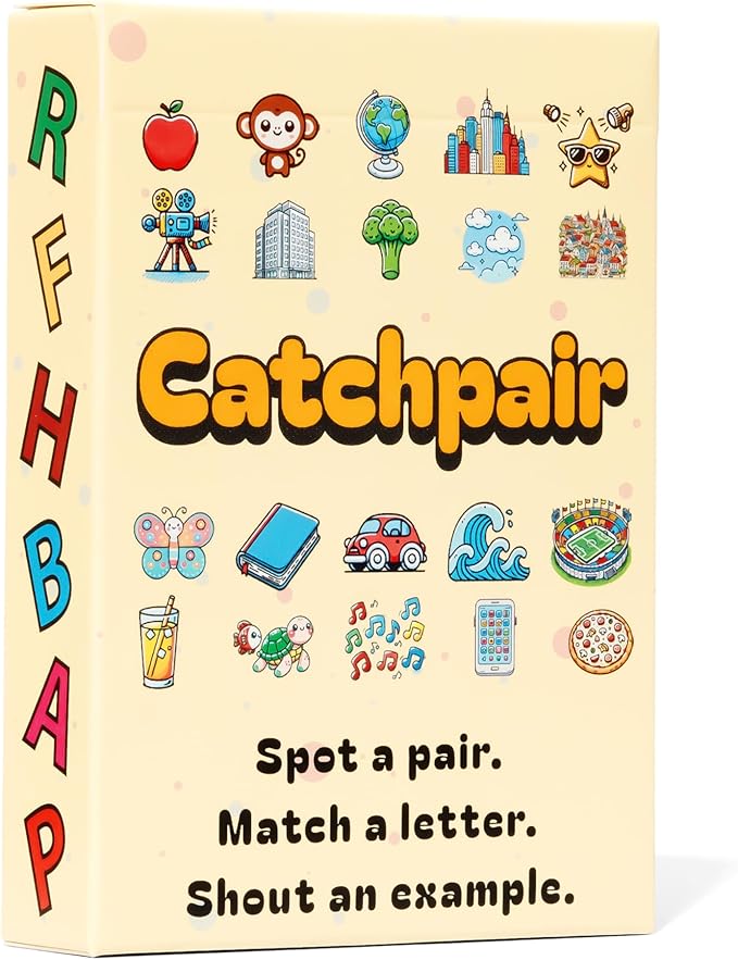 Catchpair - Quick-Thinking Word & Category Card Game - Easy to Learn Word Games for Adults and Families - 9+ Ages 2-6 Players 10-15 Mins