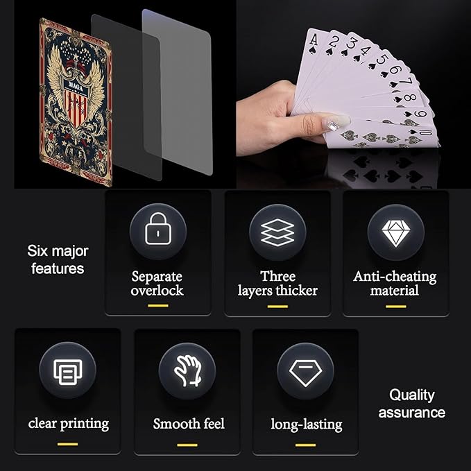 VZONE Trump Playing Cards—MAGA Poker Deck, Standard Waterproof and Anti-Peek Trump Family Playing Card Set—The Perfect Trump Gift (Contemporary, Brown)