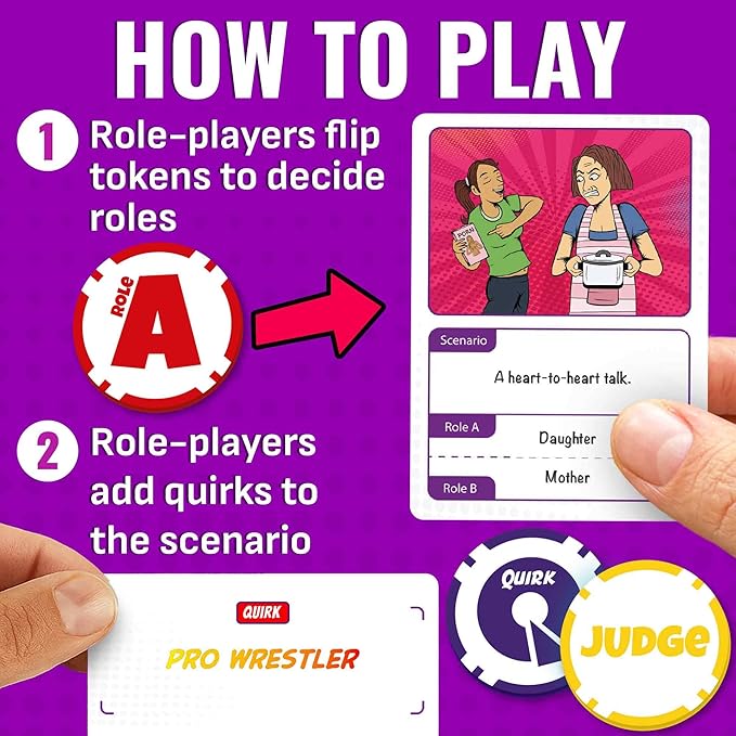 QUOKKA Charades & Guessing Game for Adults - 120 Hilarious Scenarios & Quirk Cards | Perfect for Adult Game Night, Parties, Gifts & Reunions | Original Pack
