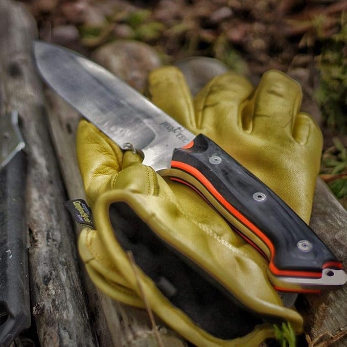 JEO-TEC Nº39 Fixed Blade Knife for Bushcraft Survival Hunting Camping & Outdoor Gear - Full Tang Stainless Steel with Kydex Sheath - Handmade