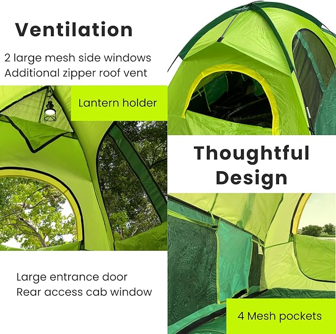 Savvycraft Pickup Truck Tent for Full Size and Mid Size Truck Short Bed and Long Bed, Waterproof P3000mm 2-Person Double Layer Truck Bed Camping Tent, Expandable Awning, Rainfly, Storage Bag Included