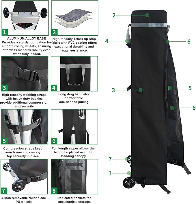 CROWN SHADES 10x20 Pop Up Canopy Tent - Commercial Canopy Tent with 400D Strength Oxford Fabric, Hexagonal Leg, 4 Upgraded Weights - Great for Trade Shows, Events,Parties & Commercial Use, Blue
