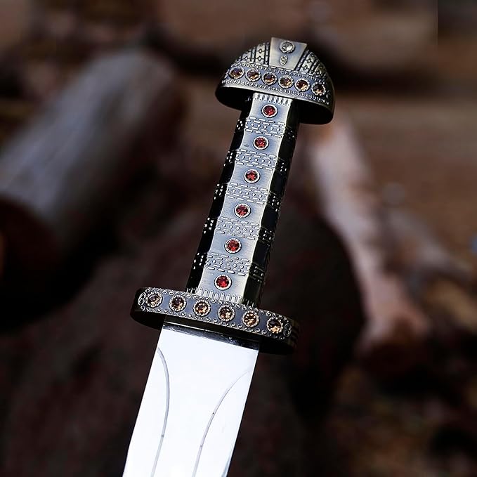 FORGE HIDE-Conan The Barbarian Sword ??Real Full Tang Atlantean Swords | 1095 Carbon Steel, Bronze Fittings & Leather Sheath | Medieval Fantasy King Sword Prop | Gift for Him, Christmas, Viking Gifts