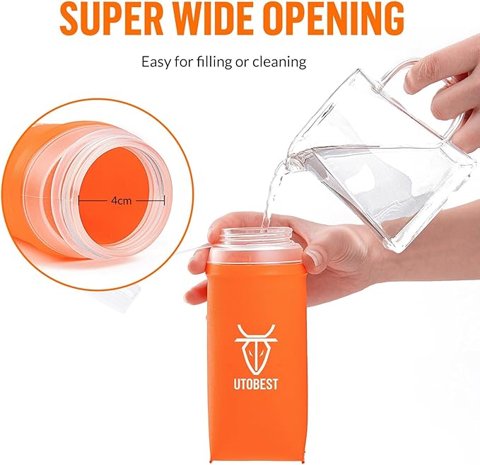 2 Pack Soft Flask Running Water Bottle Collapsible Water Bottle for Trail Running Hydration Pack Hiking Cycling Climbing 350ML