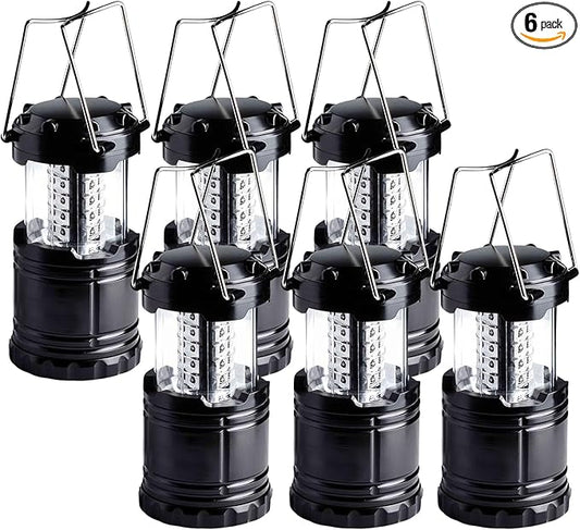 Lantern Collapsible Camping Light, Battery Operated Lanterns LED Super Bright for Power Outages Indoor Emergency Outdoor Camping Hiking Kit (LED-6)