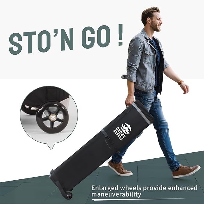 CROWN SHADES 10x20 Pop Up Canopy Tent - Commercial Canopy Tent with 400D Strength Oxford Fabric, Hexagonal Leg, 4 Upgraded Weights - Great for Trade Shows, Events,Parties & Commercial Use, Gray