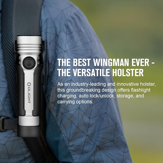 OLIGHT Seeker 4 Pro Rechargeable Flashlights, 4600 Lumens High Powerful Bright LED Light with USB C Holster, Waterproof IPX8 for Emergencies, Camping, Searching(White)