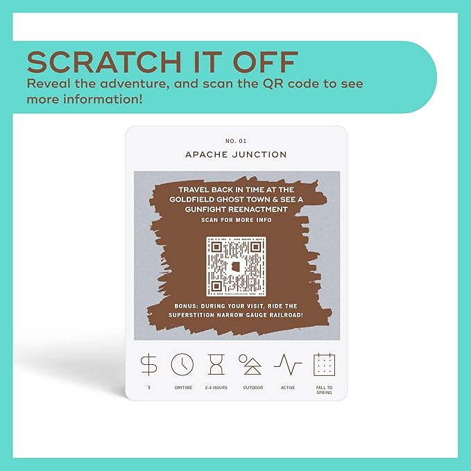 Reach International Outfitters Phoenix Adventure Bucket List - 50 Scratch-Off Cards for Outdoor Activities, Tourist Attractions, and Landmarks Guide for Exploring Phoenix