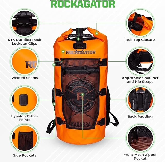 Rockagator Waterproof Backpack - 40 Liter HYDRIC Series Water Proof Floating Dry Bag River Pack