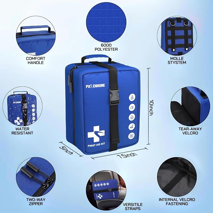 Professional 506 PCS First Aid Kit ??4-in-1 Detachable Emergency Medical Kit for Home, Car, Travel, Camping, Hiking, Workplace, Vehicle and Outdoor, Large First Aid Kit Survival
