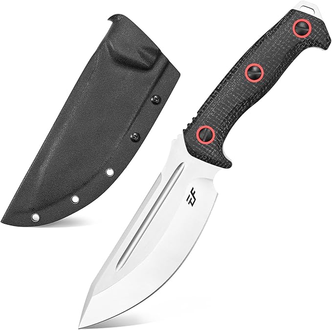 Eafengrow EF137 Fixed Blade Knife, N690 Steel Blade,Micarta Handle Full Tang EDC Fixed Knifes for Outdoor Activities Working Camping