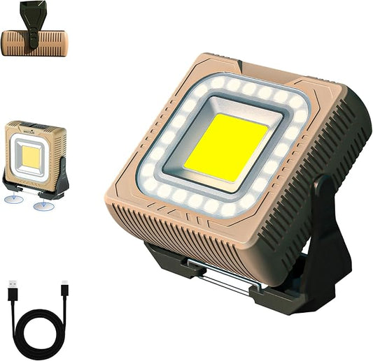 WARSUN Rechargeable LED Camping Lantern Mini Tripod Work Light 6 Modes, 1000 LM High Lumens Portable Magnetic Flashlight, Lightweight Tent Light, for Camping, Repair, Emergency