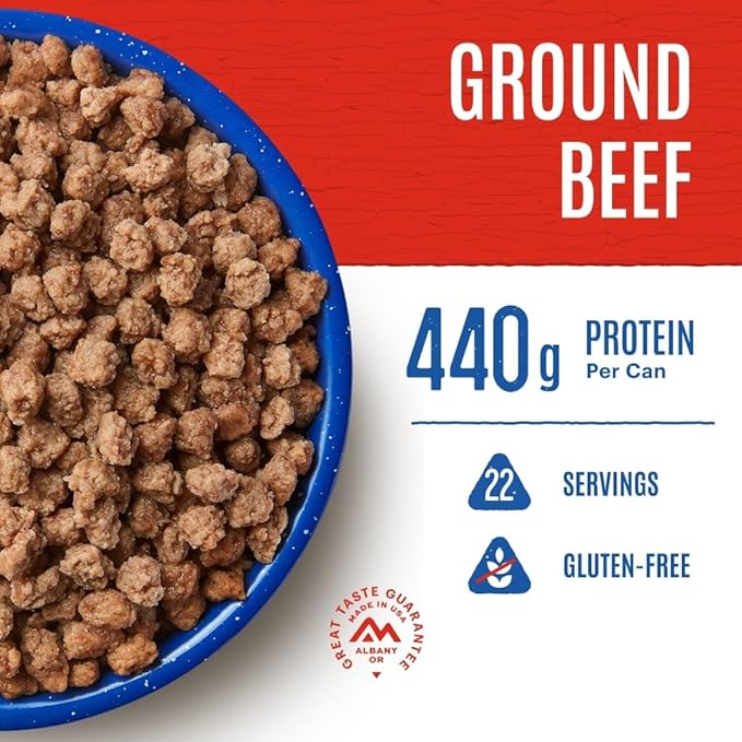 Mountain House Ground Beef #10 Can| Freeze-Dried Backpacking & Camping Food| Survival & Emergency Food | Gluten-Free | 6-Pack