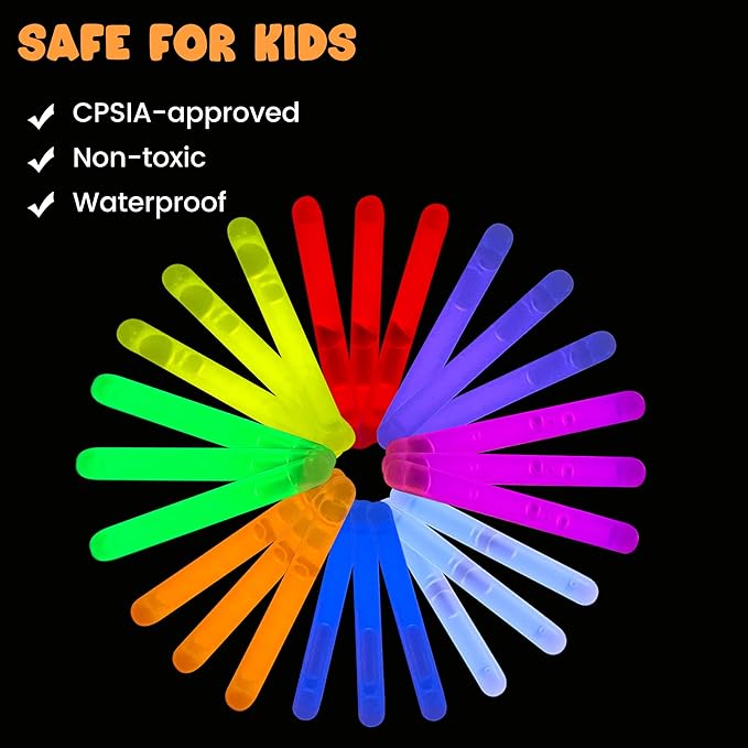 POPGIFTU 200 Mini Glow Sticks Bulk Pack, 8 Bright Colors 1.96" Glow in the Dark Sticks for Easter Egg Hunt, Basket Stuffers, Party Favors, Neon Parties, Weddings, Halloween, Classroom Prizes