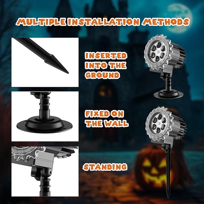 Halloween Ghost Projector Lights Outdoor - 3D Indoor Dynamic Skull Decoration, Waterproof,Víspera de Todos Los Santos