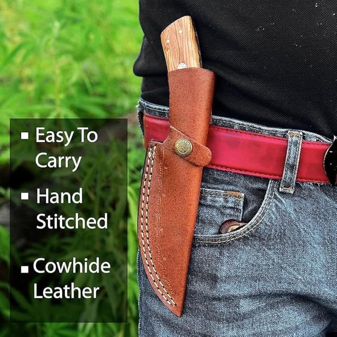 Custom Handmade Fixed Blade Hunting Knife - 9 Inch hand Forged Full Tang Knives For Hunting, Outdoor Camping, Hiking, Fishing, Bushcraft Knives With Leather Sheath. (Predator Hunter Knife)