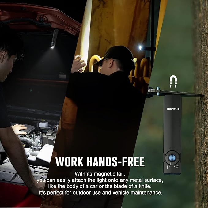 OLIGHT Arkfeld EDC Flat Flashlight, 1000 Lumens White LED Light with Green Beam Combo, Power by Rechargeable Built-in Battery for Outdoors, Emergency, Work (Black CW)