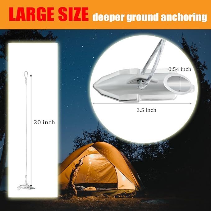 30 Inch Earth Anchors,1000LBS Ground Earth Anchors for Trapping ,Securing Camping Tentsï¼?Sheds ,Swing Set Green House Easy to Use (20 Pack)