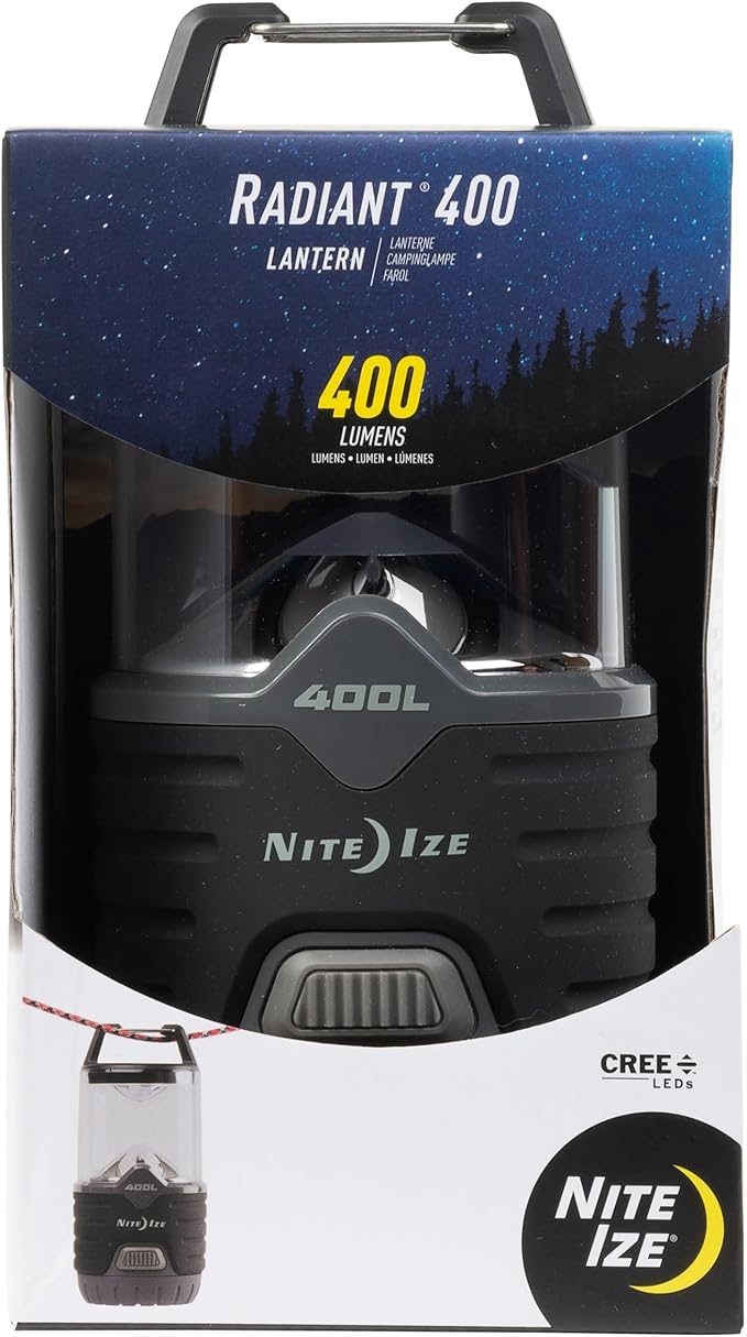 Nite Ize Radiant 400 Lantern, Radiant 400 Lumen Lantern for Camping Or Emergency Preparedness, Black