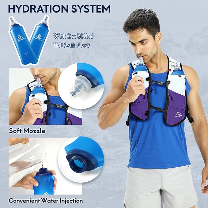 Haimont Running Hydration Vest, 5L Lightweight Runner Vest Pack for Women Men, Trail Running
