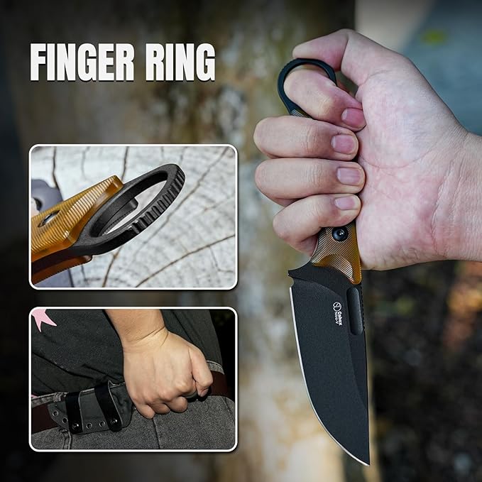 Kizer Cabox Fixed Blade Knife 3.36" Nitro V Steel Fixed Blade Hunting Knife PEI Handle with Sheath for Survival Camping Hunting 1048A6