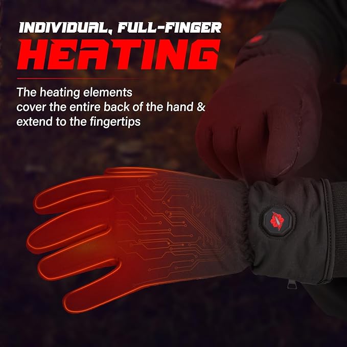 Dr.Warm Heated Glove Liners for Men Women, Thin Heated Work Gloves with Touch Screen Fingers Rechargeable Battery Heated Gloves, Hand Warmers for Winter Driving, Typing, Running