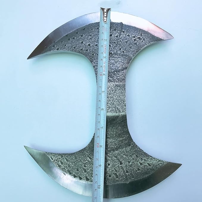 MDM-0555 Custom Hand Forged Tomahawk Viking Hatchet Beared Camping Double Axe Head, 5160 HIGH Carbon Steel Twin Blade, Viking Axe Head Only Vintage Ax Viking Gift for Him 11 ''