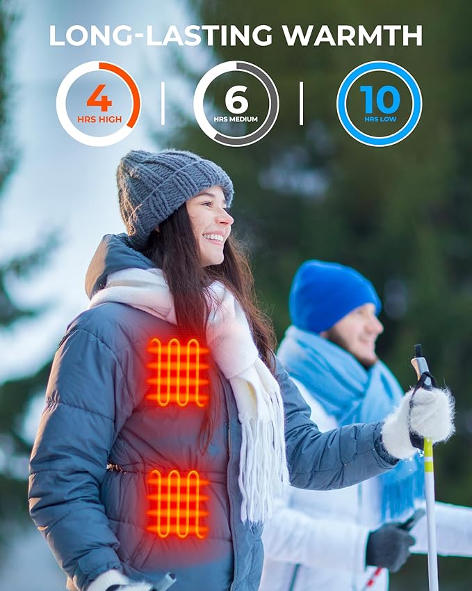 ?Ÿ±?—© ?Ÿ?Ÿ®?Ÿ¬?Ÿ¬?Ÿ¬?—º?—”?—µ Heated Vest Battery Pack, Rechargeable Power Bank with LED Display, Type-C Input, and Dual USB-A Output for Heated Apparel, Vest, Seat, Blanket and Jacket up to 10H