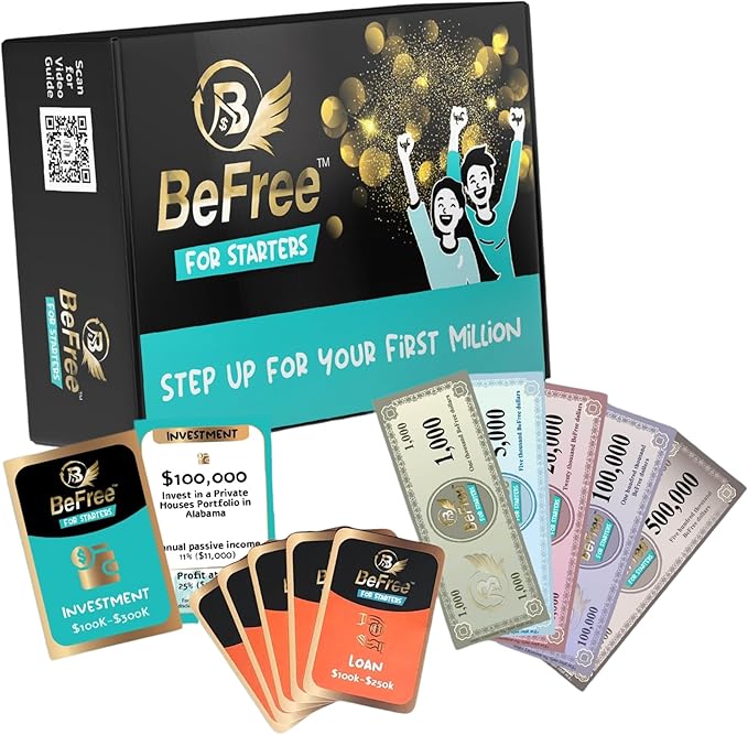 BeFree for Starters ??Financial Literacy Card Game | Learn to Earn Money, Invest & Manage Cash Flow | Educational Family Strategy Game for Teens & Adults