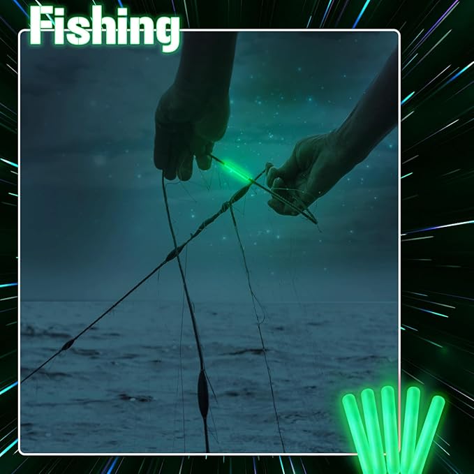 Jenaai 500 Pcs Fishing Glow Sticks Bulk for Bobbers Mini Glow Stick Rod Tip for Fishing Poles Small Glow Sticks for Night Fish Easter Eggs Easter Basket Stuffer(1 Inch,Green)