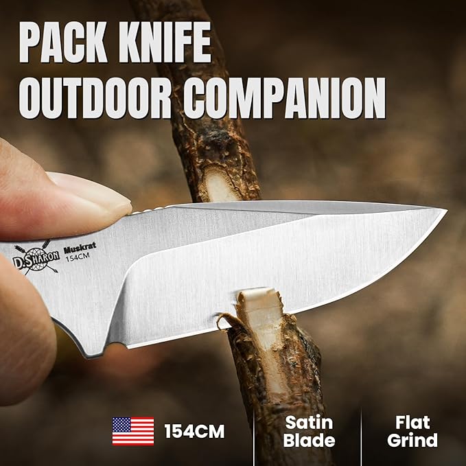 Kizer Muskrat Fixed Blade Knife, 3.15 In 154CM Argyle Pattern Black Micarta Handle, EDC Knife for Men Women, Outdoor Hunting Hiking Survival Camping Knives with Sheath, 1064M1