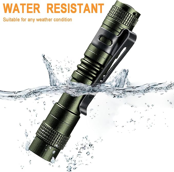 Beieverluck 10 Pack Small Mini Flashlights, Pocket Flashlight Penlight with Clip, Tactical Pen Light for Camping Outdoor Emergency Inspection Fathers Gifts for Dad Husband