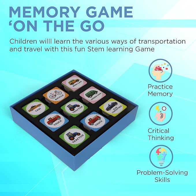 Point Games Memory Game for Kids, Matching Card Games, Flash Cards - Educational Toys - Preschool Learning - Birthday Gift for Boys & Girls Ages 3+