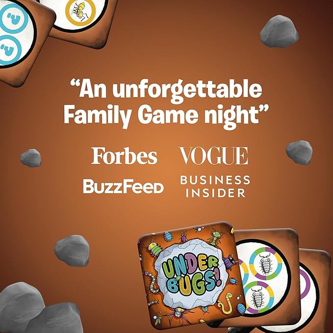 UnderBugs ??Memory Card Game for Kids - Ages 4+ - Bug Matching Fun Family Game ??16 Rock, 20 Magnifying Glass Cards, Educational Puzzle Game for 2-4 Players