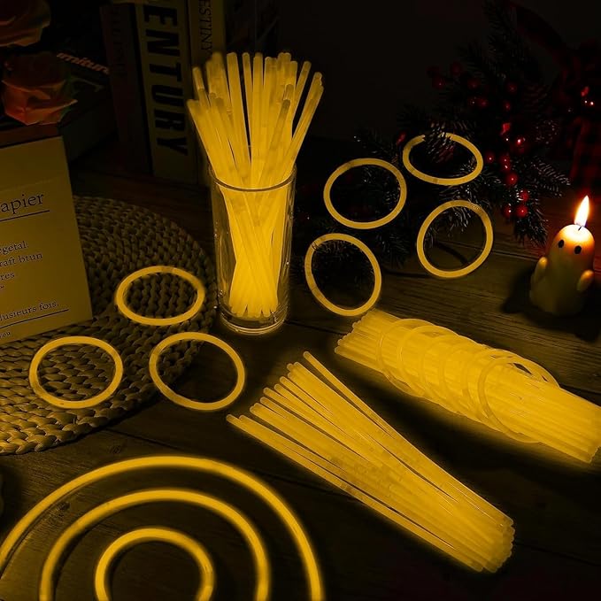 40 Pack 8??Orange Glow Sticks Bracelet Necklaces Bulk with 40 Connectors Neon Glow In The Dark Party favors Supplies for Holiday Birthday Party Decoration (Orange)