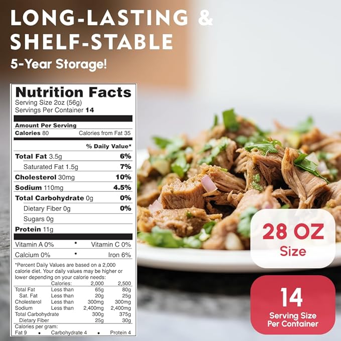 Werling Meats Canned Beef 28 Oz Fully Cooked, Heat & Eat | Shelf Stable Canned Meat for Pantry Staples, Everyday Meals, Camping, Hiking, Emergency & Survival | 5-Year Shelf Life | Made in USA | 6 Pack