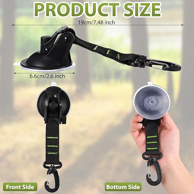 Maitys Heavy Duty Suction Cups with Hooks Tie Down Strong Suction Cup Anchor Car Camping Accessories Vacuum Outdoor Suction Cup with Hooks for Car Boat Awning Camping Tent Trap