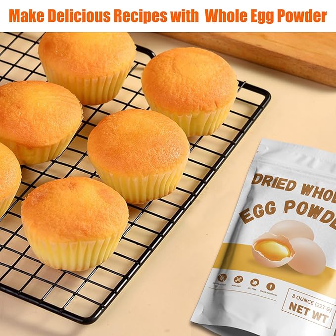 NutraBloom Whole Egg Powder, Pure Natural Gluten Free Versatile Single Ingredient Nutrient-Rich Whole Egg Powder 8 Ounce for Baking, Cooking, Camping Meals, Quick Meal Preparation