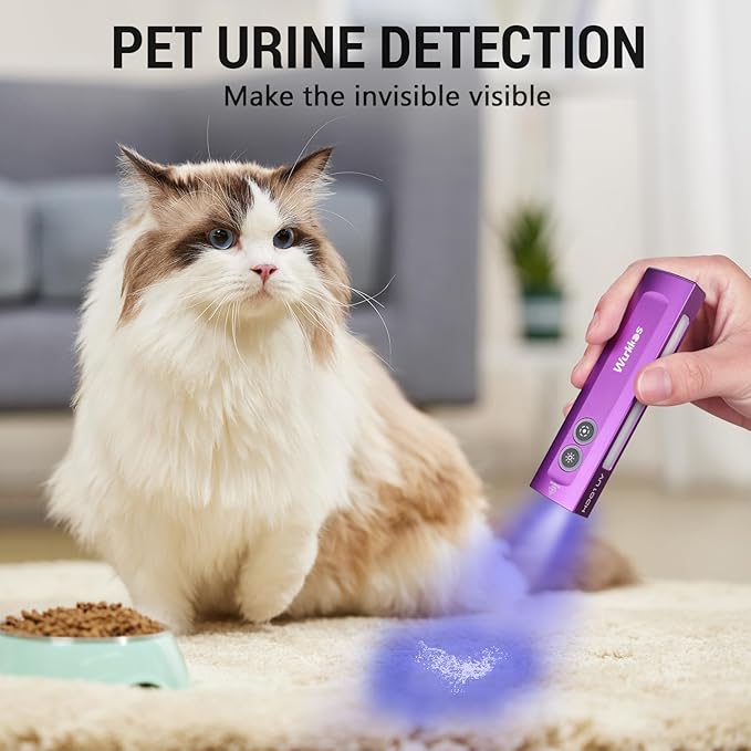 Wurkkos HD01 UV Flashlight, Rechargeable EDC Flashlight, Led Flashlight with 365nm UV Light, 1200 Lumens Flat Flashlight with RGB, Pocket Light for Emergency, Pet Urine Detection(Purple)