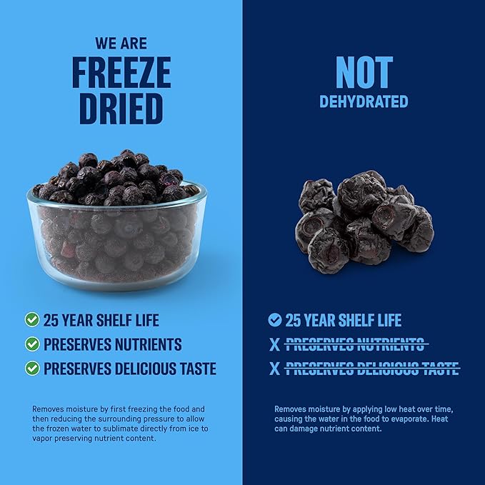 Freeze-Dried Strawberries ??Premium Sliced | #10 Can | 25-Year Shelf Life | Emergency Food & Clean Snacking (Blueberries)