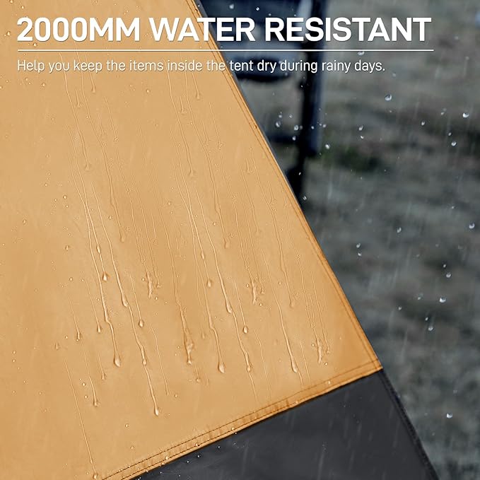 EVER ADVANCED Blackout Design 6 Person Camping Tent, Instant Cabin Tent for Family with Vestibule and Large Mesh Windows, 60s Easy Setup, Double Layer, Water-Resistant