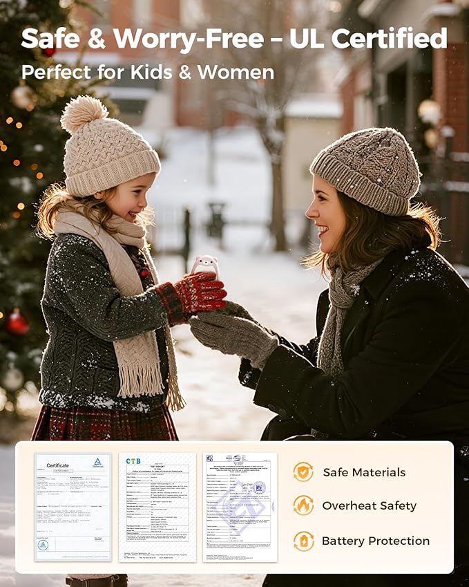 SWEETFULL Hand Warmers Rechargeable ??Cute Bear, 2 Pack Magnetic Hot Hands, Reusable Electric Pocket Heater, Great Gift for Daughter, Kids, Wife, or Bestie, Portable for Outdoor & Camping