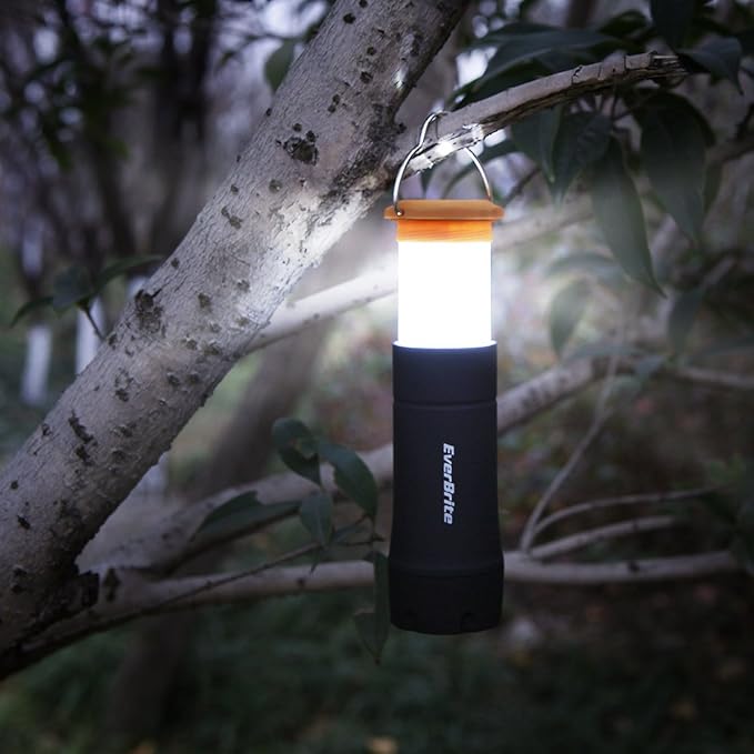 EverBrite 2-in-1 Mini Lanterns and Flashlights with 3 Modes, 2 Pack Portable Outdoor LED Zoomable Torches, Camping Essentials for Hurricane, Hiking, Night Walking, Emergency