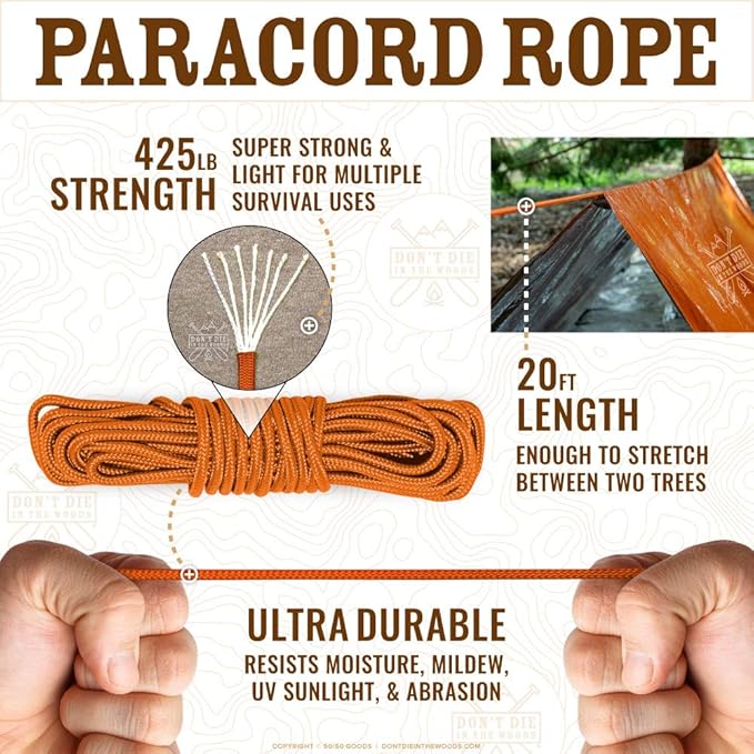 World's Toughest Ultralight Survival Tent ??2 Person Mylar Emergency Shelter Tube Tent + Paracord ??Year-Round All Weather Protection for Hiking, Camping, & Outdoor Survival Kits