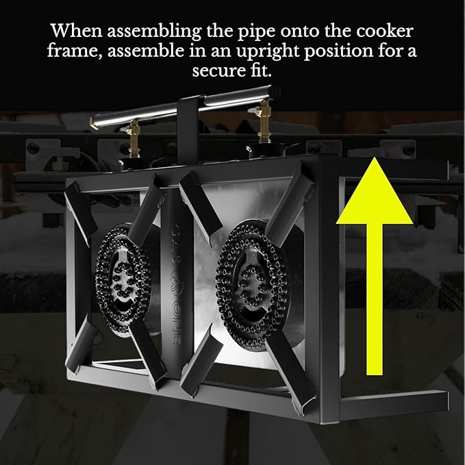 GasOne High Pressure Double Propane Burner - Outdoor Cooking with Heat Shield and Guard ??Propane Burner Head for Camping, Tailgating, Seafood Boil, Home Brewing - Patent Pending