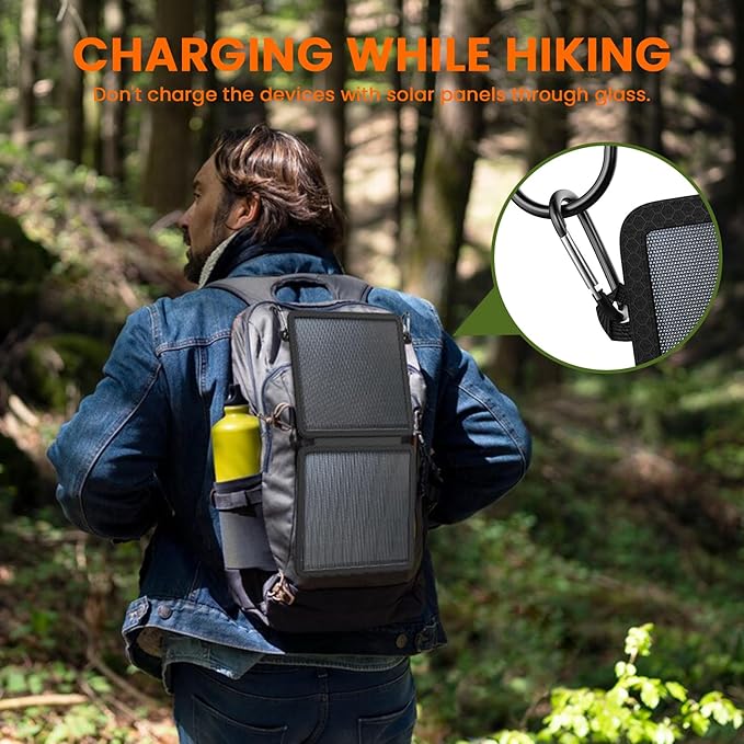 REDIGOO Portable 10W Solar Panel Charger, Mini Solar Panel with USB-C Outputs Compatible with Cell Phone Tablet, 2025 Latest Version Solar Charger for Cell Phone,Camping, Hiking, Backpacking